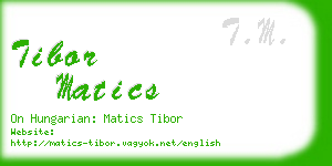 tibor matics business card